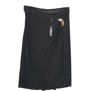 Athena Marie XL Black Skirt Sarong Style Strapless Gold Buckle‎ NEW